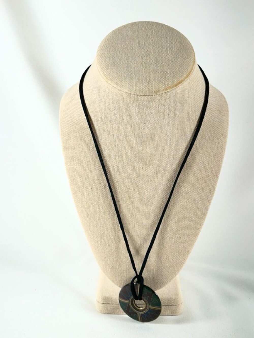 Aztec Style Ceramic Circular Tribal 24” Pendant